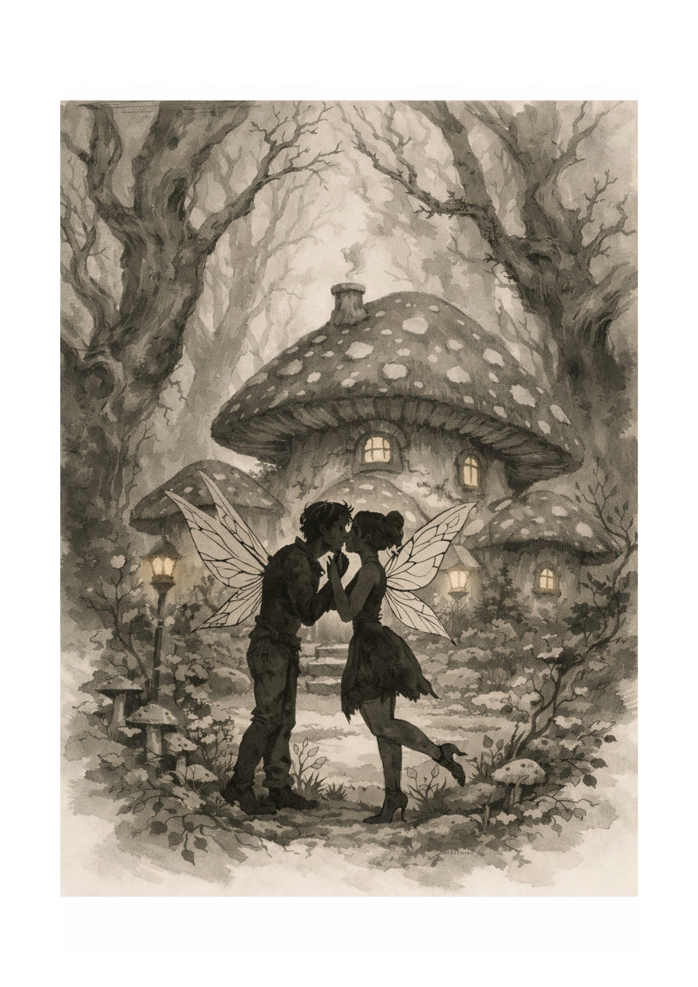 The Willowmere Collection framed print of a woodland silhouette scene