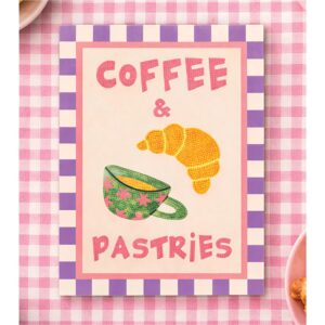 Apples To Pears Diamond Art Canvas Craft Set - Coffee and Pastries