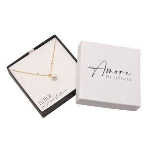 Amore Silver Plated Necklace Faux Pearl - Bride