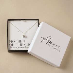 Amore Silver Plated Necklace Crystal Pendant - Mother Of The Groom