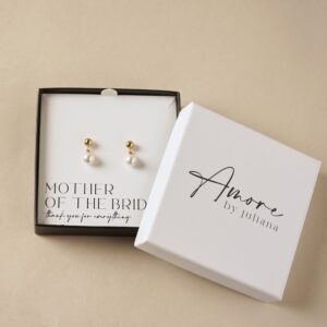 Amore Gold Plated Earrings Faux Pearl - Mother Of The Bride