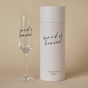 Amore Champagne Flute Black Words - Maid Of Honour