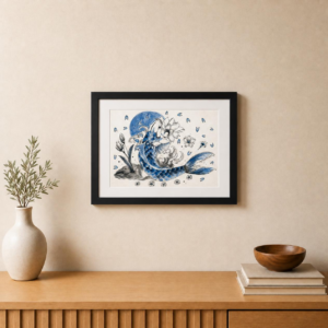 Blue Koi - Framed Print