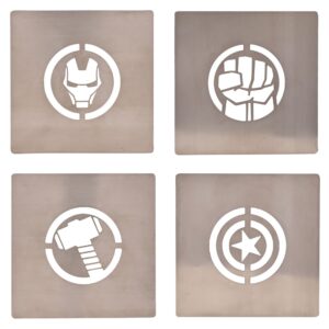 Marvel The Avengers Set Of 4 Silver Metal Coasters
