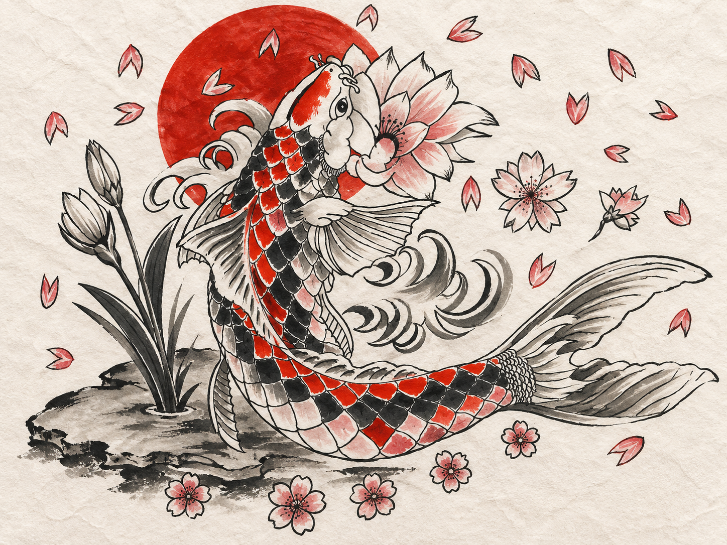Red Koi - Framed Print - Image 2