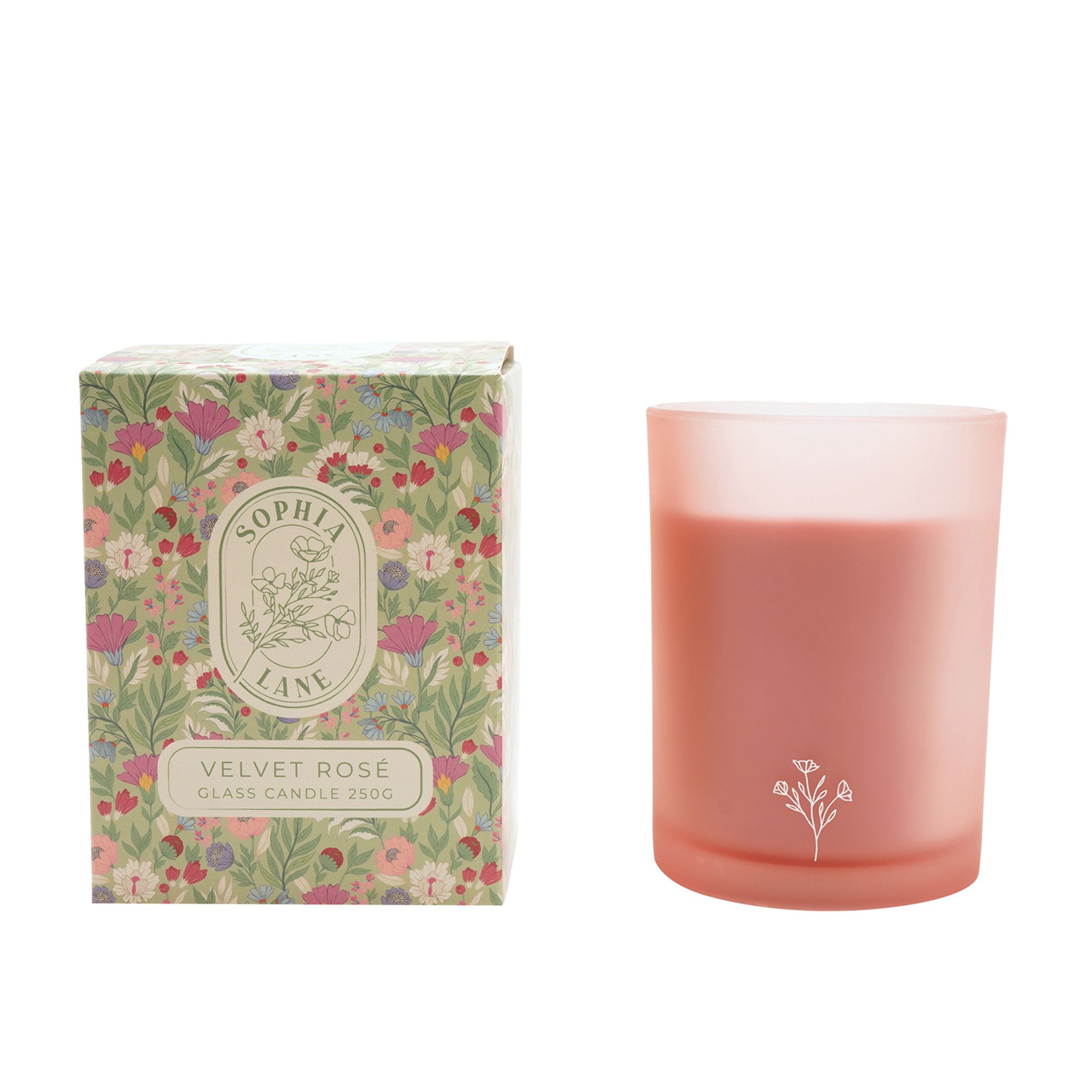 Sophia Lane Velvet Rose Floral Candle - 250g - Image 2