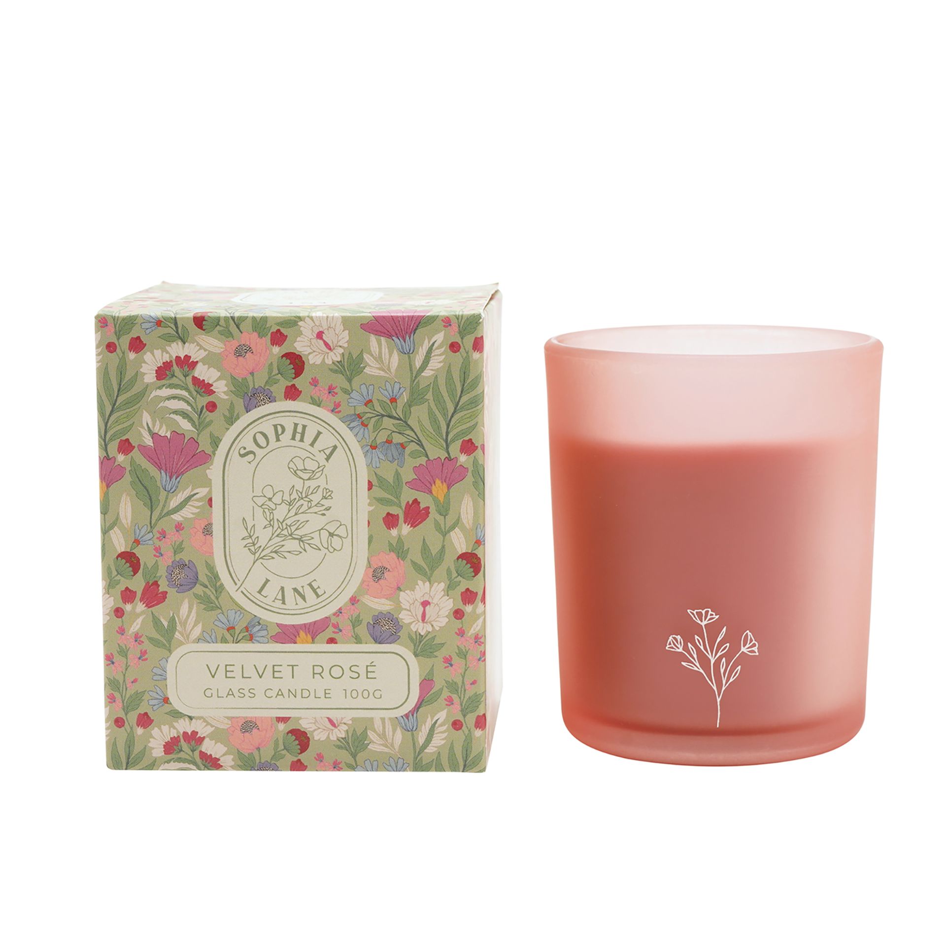 Sophia Lane Velvet Rose Floral Candle - 100g - Image 2