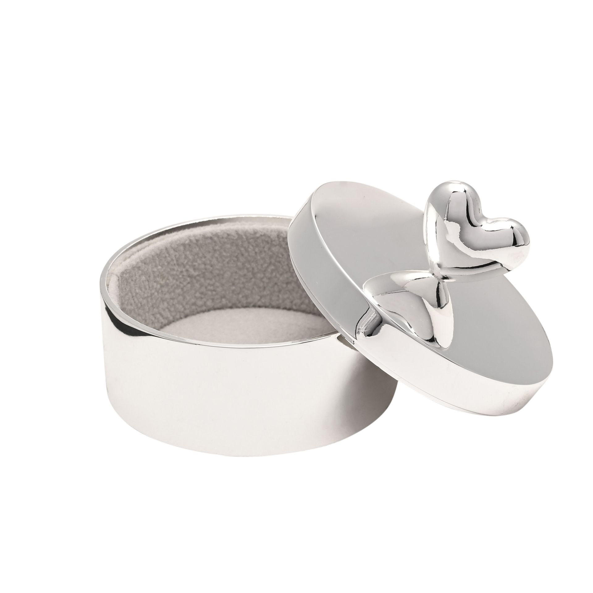 Sophia Silverplated Heart Round Trinket Box - Image 3