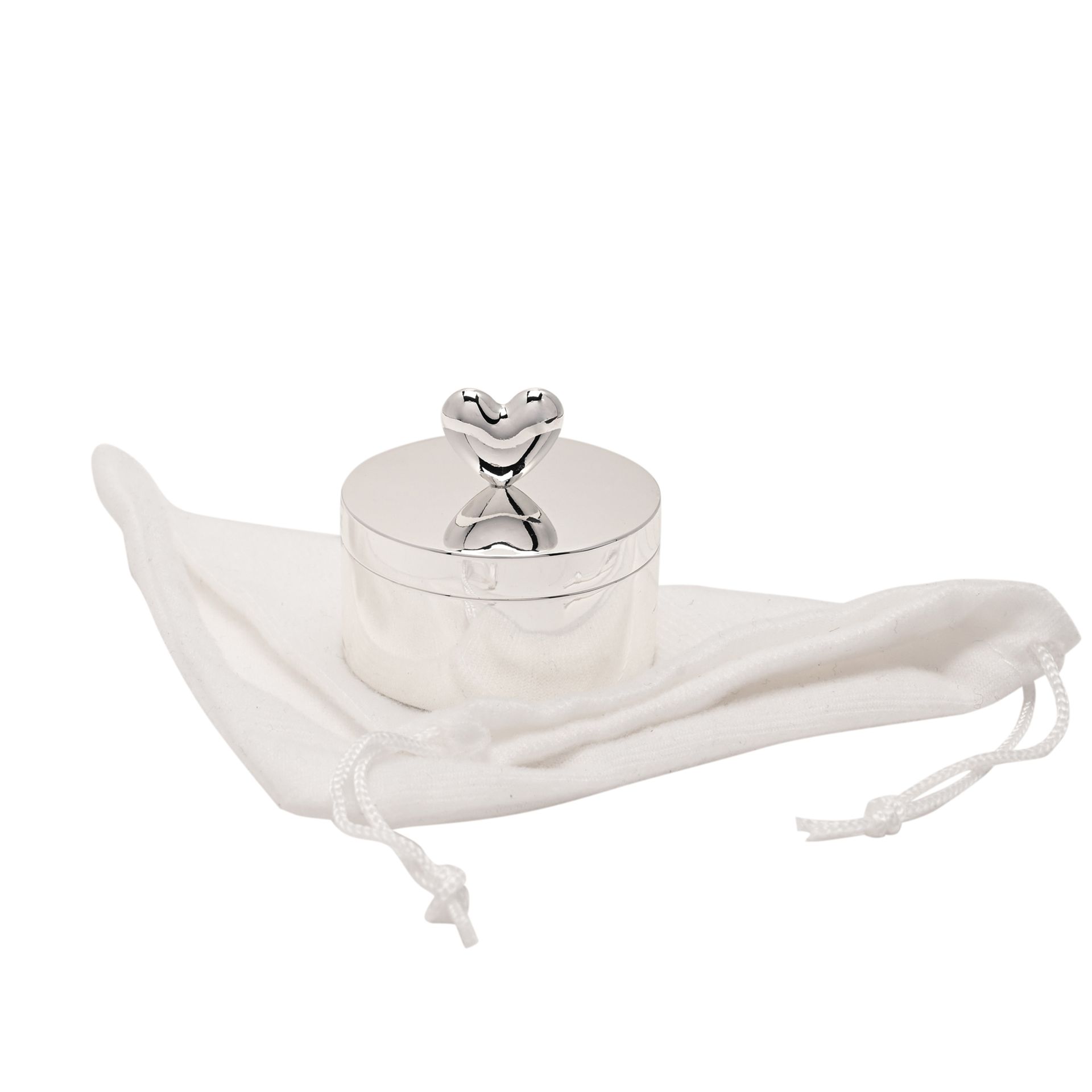 Sophia Silverplated Heart Round Trinket Box - Image 4