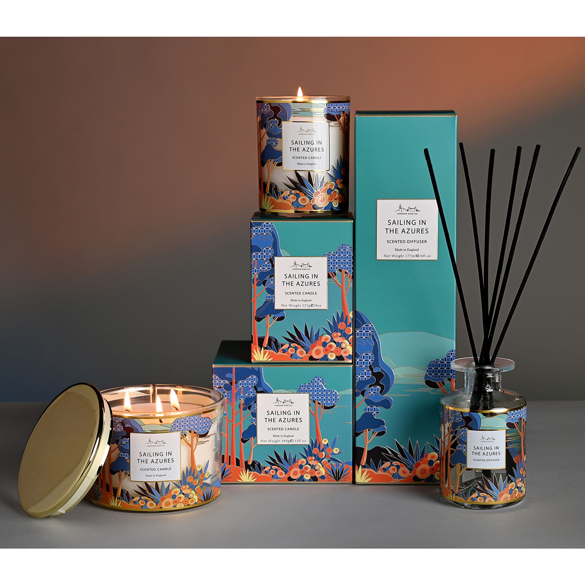 The London Wax Company Sailing In The Azures 3 Wick Candle 369g - Image 3