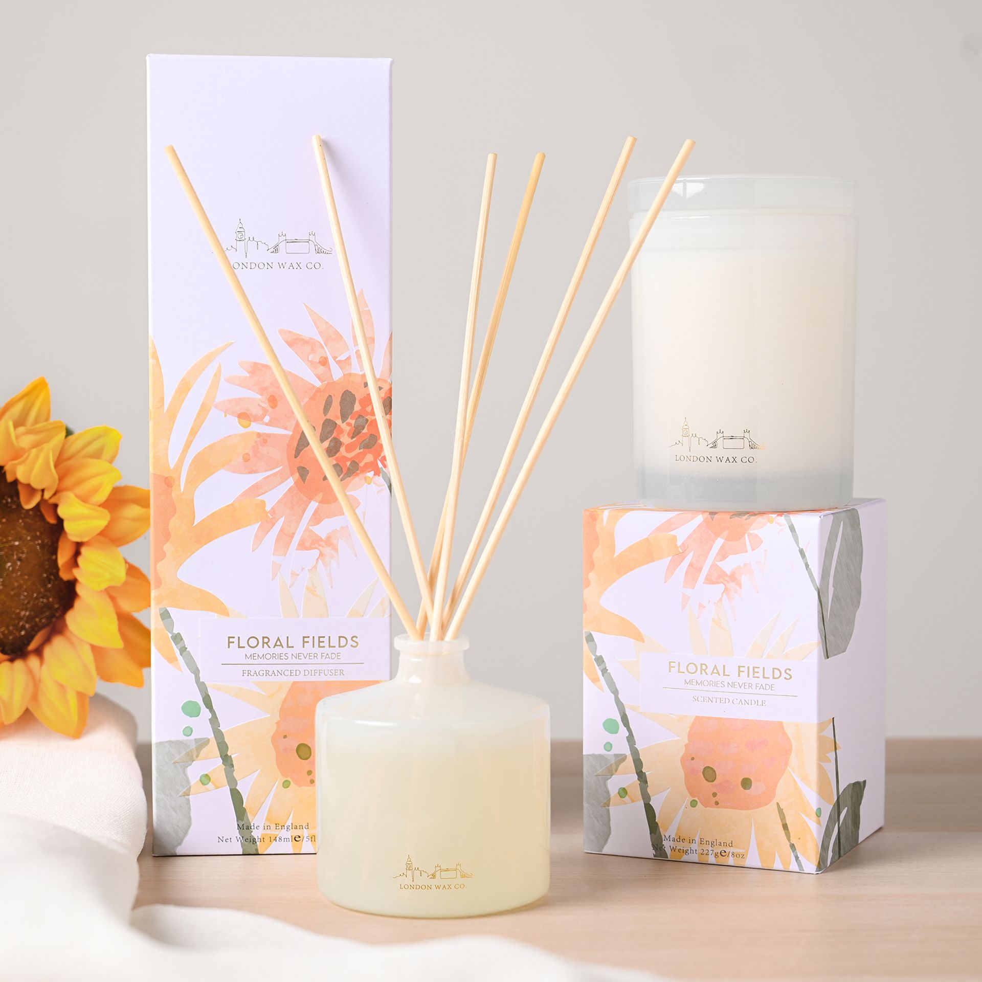 The London Wax Company Floral Fields 1 Wick Candle 227g - Image 4