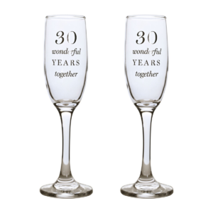 Amore Champagne Flutes Set of 2 - 30th Anniversary