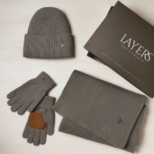 Harvey Makin Layers Hat, Gloves and Scarf Gift Set - Grey