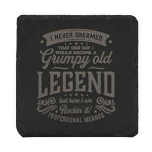 Harvey Makin Legend Slate Coaster - Grumpy