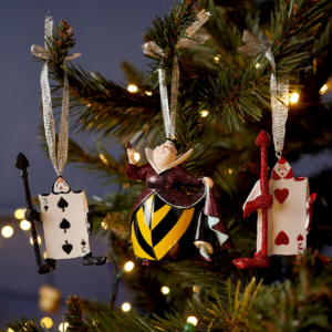 Disney Set of 3 Alice In Wonderland Christmas Tree Hanging Decorations