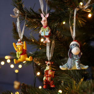 Disney Set of 4 Winnie The Pooh Resin Christmas Tree Hanging Decorations