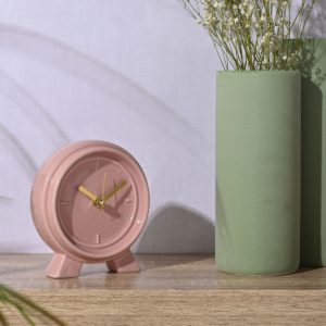 Interval Ceramic Mantle Clock - Pink Clay