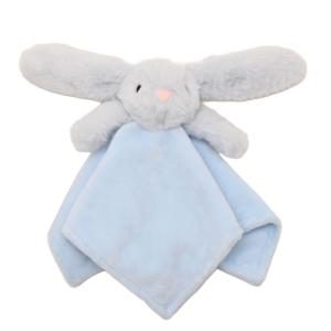 Softies Baby Comforter - Sunny Bunny- Blue Two Side Short Plush 27cm x 27cm