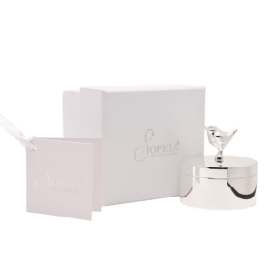 Sophia Silverplated Robin Round Trinket Box