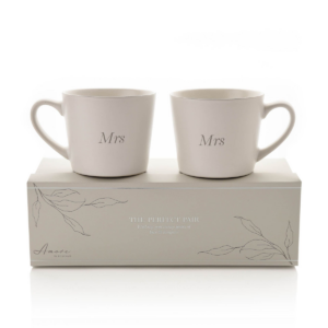 Amore Set of 2 White Mugs - Mrs & Mrs