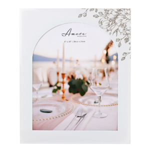 Amore White Floral Glass Arch Photo Frame 8" x 10"