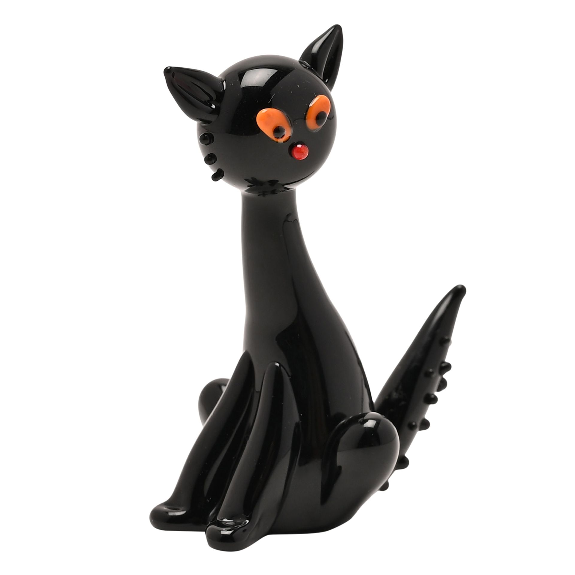Objets D'art Miniature Glass Figurine - Black Cat - Image 3