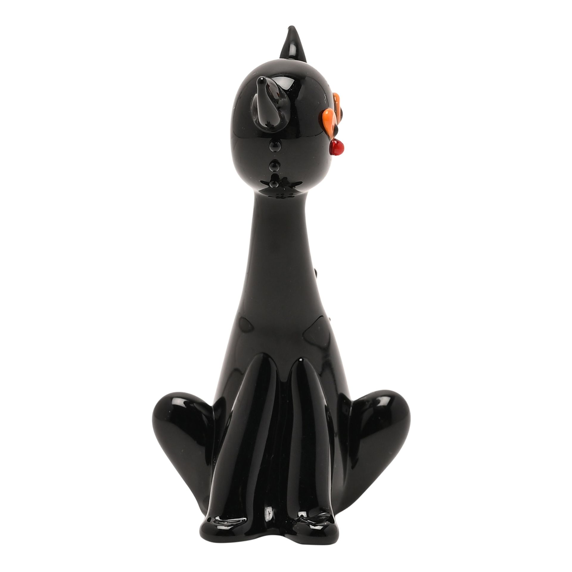 Objets D'art Miniature Glass Figurine - Black Cat - Image 4