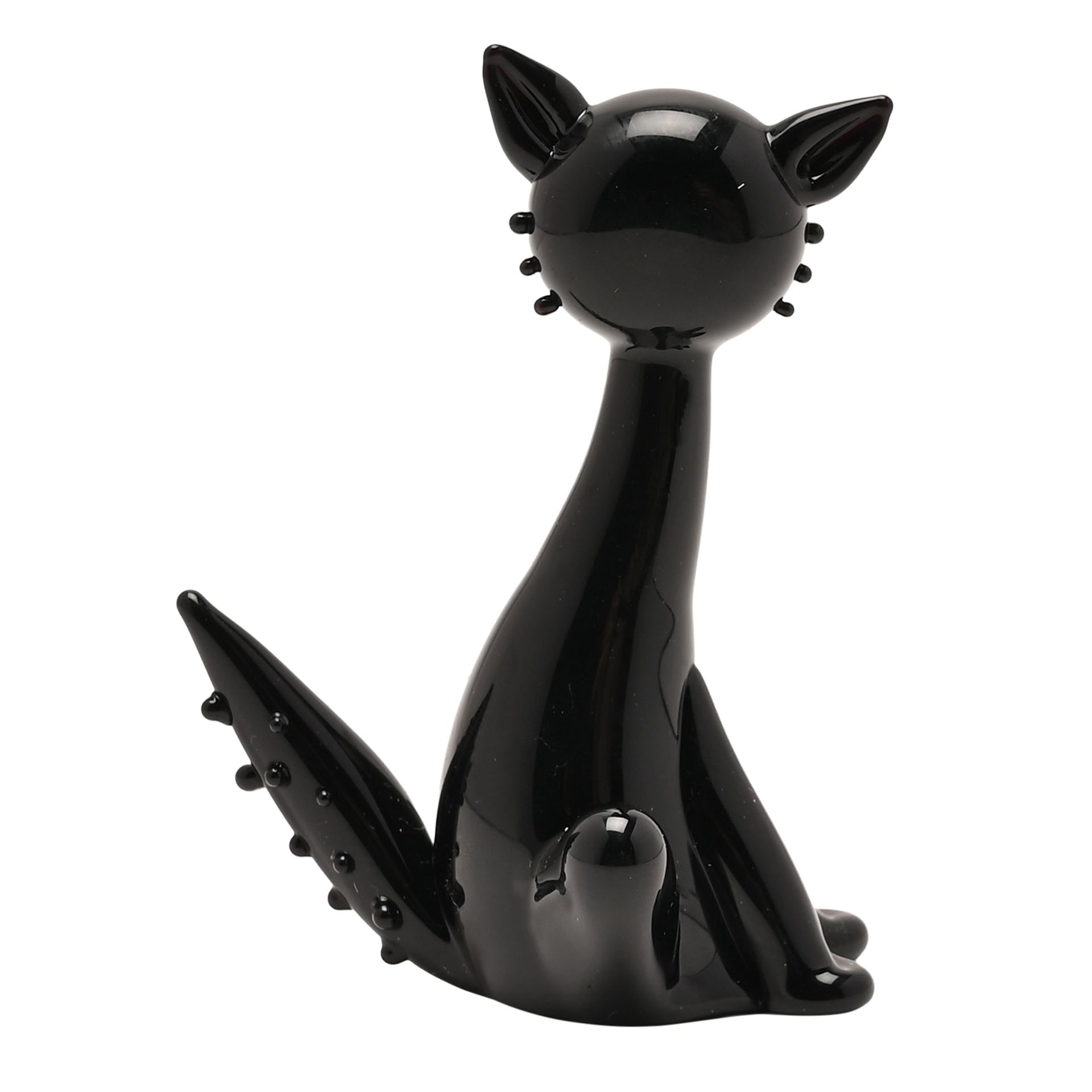Objets D'art Miniature Glass Figurine - Black Cat - Image 5