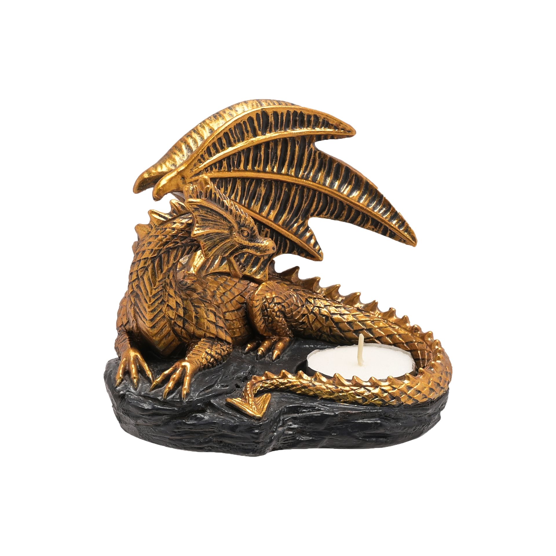 Gold Dragon Tealight Candle Holder - Image 2
